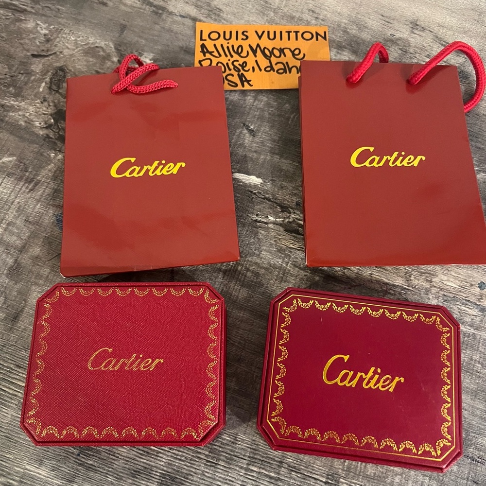 Cartier gift bag and bracelet boxes